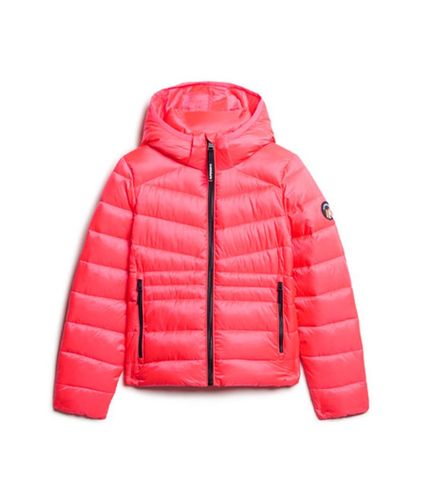 Women's Hooded Fuji Quilted Padded Jacket / Hyper Fire - Size: 10 - Superdry - Modalova