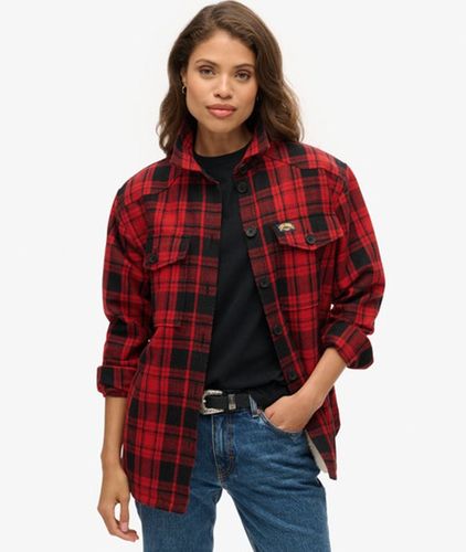 Damen Karierte Hemdjacke mit Teddyfell Kariert, Größe: 40 - Superdry - Modalova