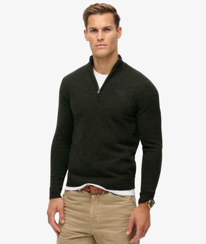 Herren Essential Strickpullover mit Halbreißverschluss und Stickerei - Größe: M - Superdry - Modalova