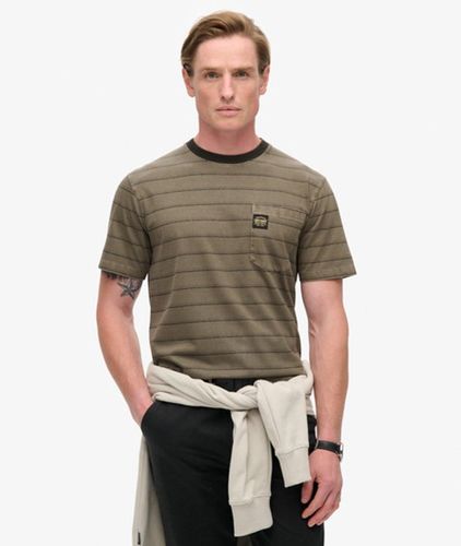 Herren T-shirt mit Strukturierten Streifen und Tasche - Größe: Xxl - Superdry - Modalova