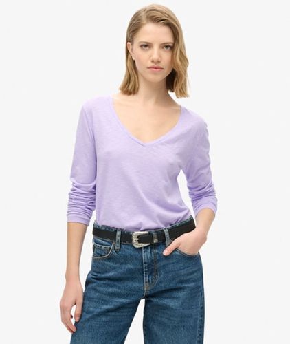 Damen Langärmeliges Jersey-oberteil mit V-ausschnitt - Größe: 40 - Superdry - Modalova