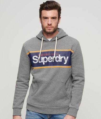 Herren Core Logo Hoodie mit Streifen - Größe: M - Superdry - Modalova