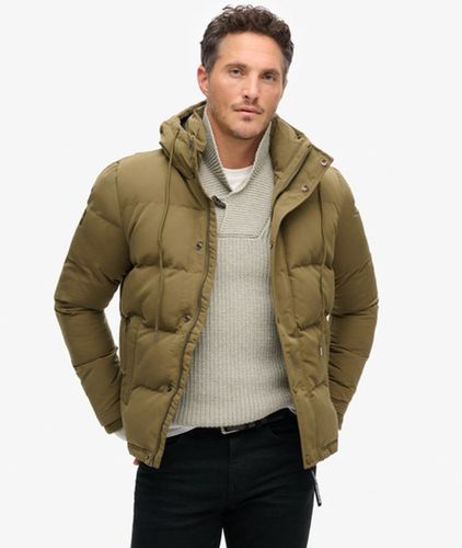 Men's Everest Short Hooded Puffer Jacket / Khaki - Size: S - Superdry - Modalova
