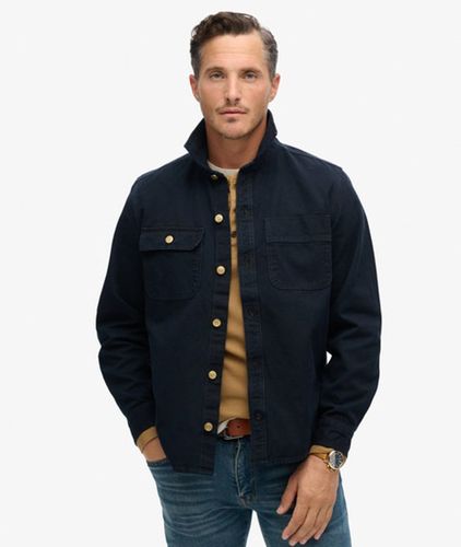 Men's Surplus Canvas Overshirt Navy / Eclipse Navy - Size: L - Superdry - Modalova
