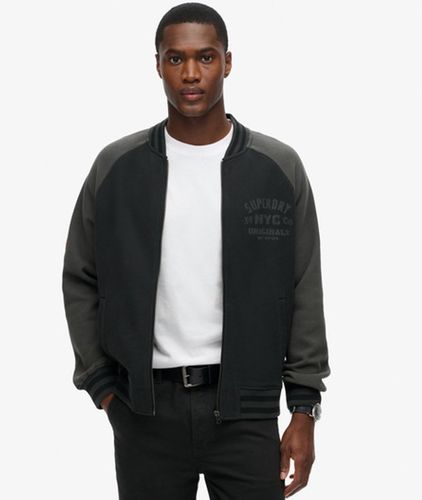 Herren College Bomberjacke aus Jersey mit Grafik - Größe: XL - Superdry - Modalova