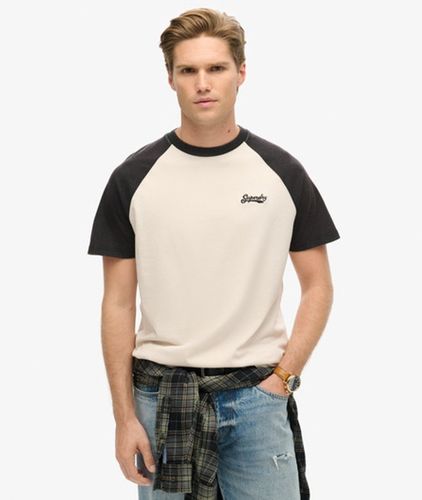 Men's Essential Logo Baseball T-shirt White / White Sand/black - Size: Xxl - Superdry - Modalova