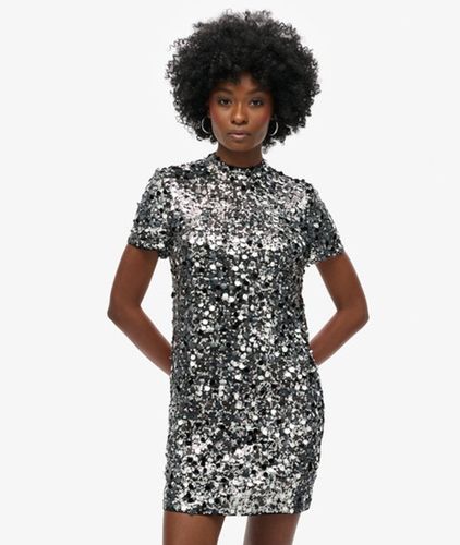 Damen T-shirt-minikleid mit Pailletten - Größe: 36 - Superdry - Modalova