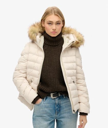 Damen Fuji Steppjacke mit Kapuze aus Kunstfell - Größe: 40 - Superdry - Modalova