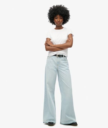 Damen Ausgestellte Jeans mit Unversäubertem Saum und Weitem Bein - Größe: 32/32 - Superdry - Modalova
