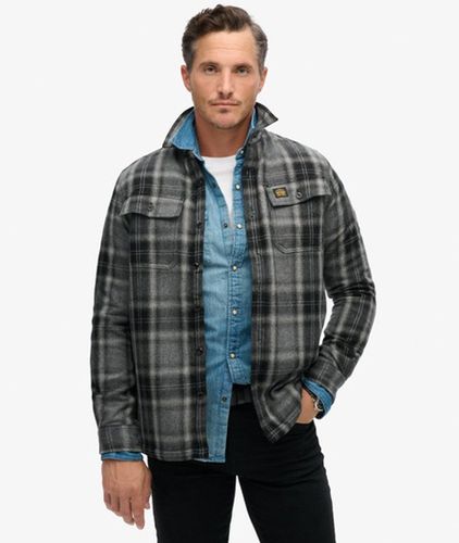 Herren Karierte Hemdjacke aus Wolle mit Fleecefutter - Größe: M - Superdry - Modalova