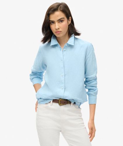Damen Lässiges Hemd aus Leinen im Boyfriend-stil - Größe: 40 - Superdry - Modalova
