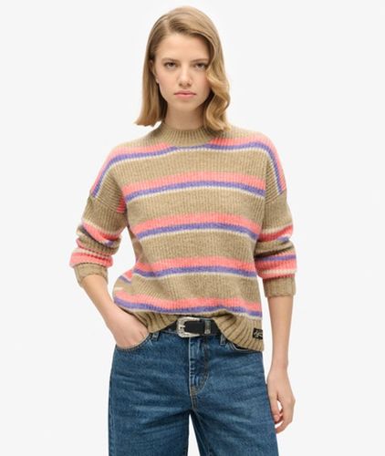 Damen Gestreifter, Mehrfarbiger Pullover mit Rundhalsausschnitt - Größe: 40 - Superdry - Modalova