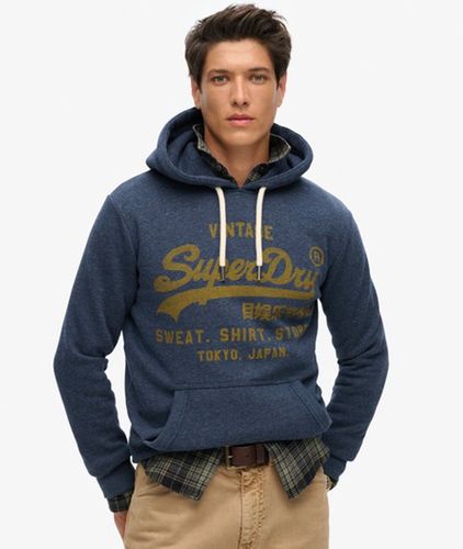 Men's Classic Vintage Logo Graphic Hoodie / Vintage Marl - Size: XL - Superdry - Modalova