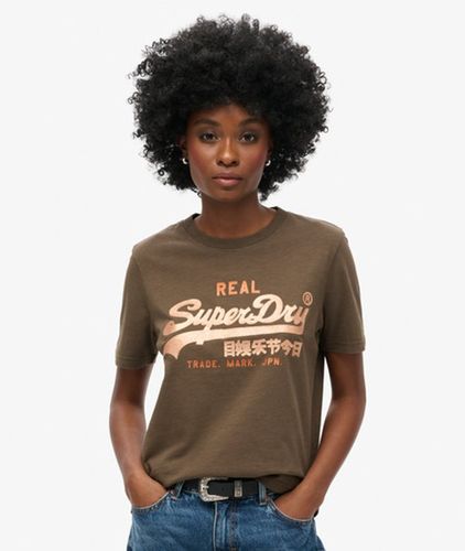 Damen Verziertes T-shirt mit Vl-grafik - Größe: 34 - Superdry - Modalova