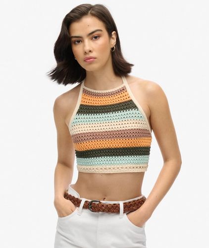 Damen , und Kurzes Häkeloberteil mit Nackenträger Farbblock, Größe: 36 - Superdry - Modalova