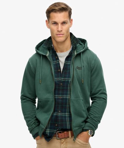 Herren Verwaschene Essential Kapuzenjacke mit Logo - Größe: M - Superdry - Modalova