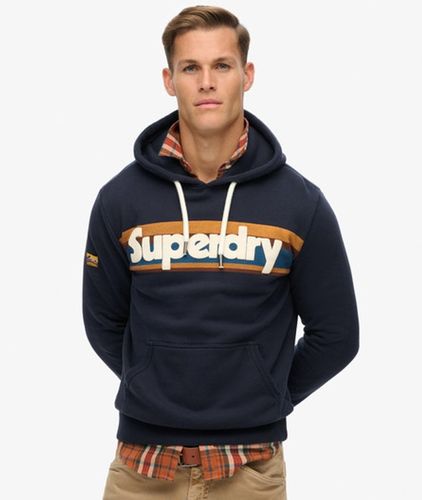 Men's Retro Stripe Logo Hoodie / Eclipse - Size: XL - Superdry - Modalova