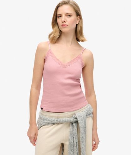 Damen Athletic Essential Lace Trim Cami Top - Größe: 42-44 - Superdry - Modalova