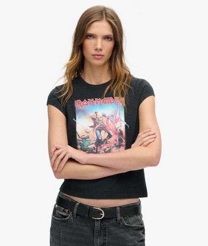 Damen , und Iron Maiden T-shirt mit Flügelärmeln Bedruckt, Größe: 38 - Größe: 38 - Superdry - Modalova
