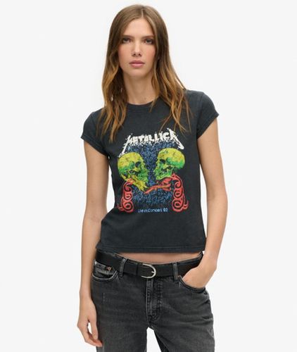 Damen , und Metallica T-shirt mit Flügelärmeln Bedruckt, Größe: 36 - Größe: 36 - Superdry - Modalova