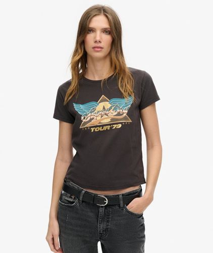 Damen und 70s Rock Band T-Shirt mit Flügelärmeln Grafikdruck, Größe: 36 - Superdry - Modalova