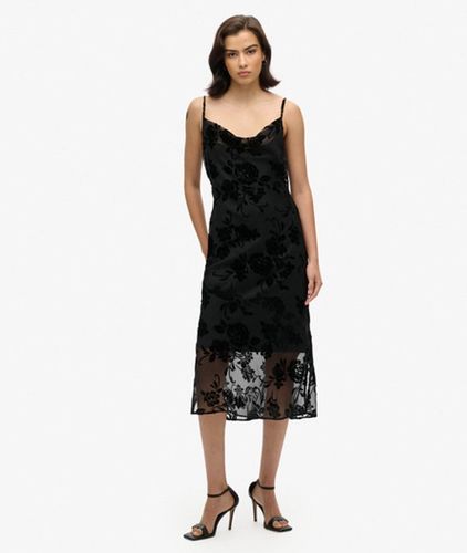 Damen Dévoré Midi-trägerkleid mit Wasserfallausschnitt - Größe: 44 - Superdry - Modalova