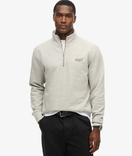 Men's Essential Logo Half Zip Sweatshirt Grey / Varsity Grey Grindle - Size: Xxxl - Superdry - Modalova