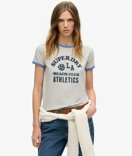 Damen Athletic Essentials Beach Graphic Ringer T-Shirt, Größe: 36 - Superdry - Modalova