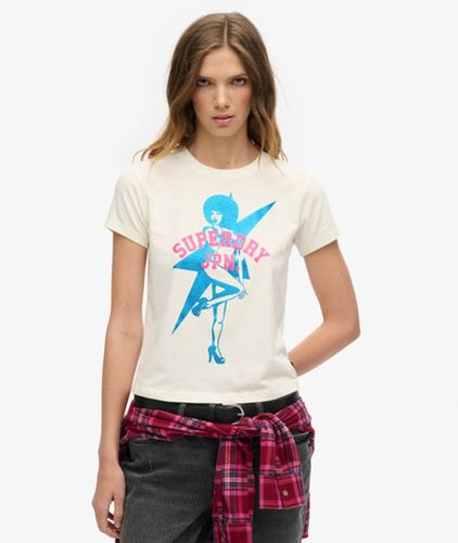 Damen und Besonders Figurbetontes Pop Archive T-Shirt mit Grafikdruck, Größe: 44 - Superdry - Modalova