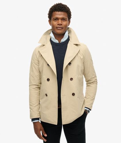 Men's The Merchant Store - Twill Pea Coat / Stone Wash Taupe Brown - Size: XL - Superdry - Modalova