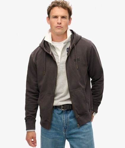 Herren Verwaschene Essential Kapuzenjacke mit Logo - Größe: M - Superdry - Modalova