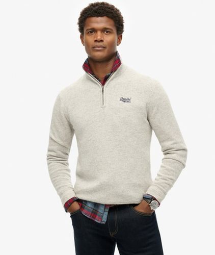 Herren Essential Strickpullover mit Halbreißverschluss und Stickerei - Größe: Xxl - Superdry - Modalova