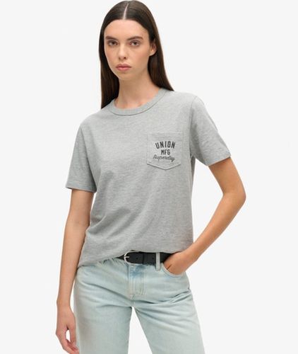 Damen Workwear T-shirt mit Bestickter Tasche - Größe: 42 - Superdry - Modalova