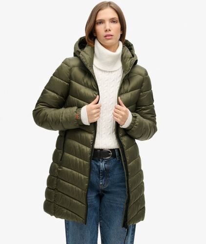Damen Fuji Mittellange Steppjacke mit Kapuze, Größe: 40 - Superdry - Modalova