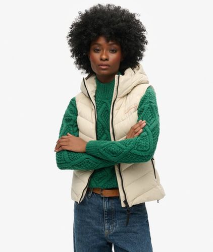 Damen Wattierte Kapuzenweste aus Mikrofaser - Größe: 38 - Superdry - Modalova