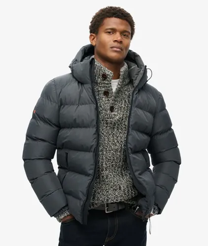 Men's Hooded Sports Puffer Jacket / Ebony - Size: S - Superdry - Modalova