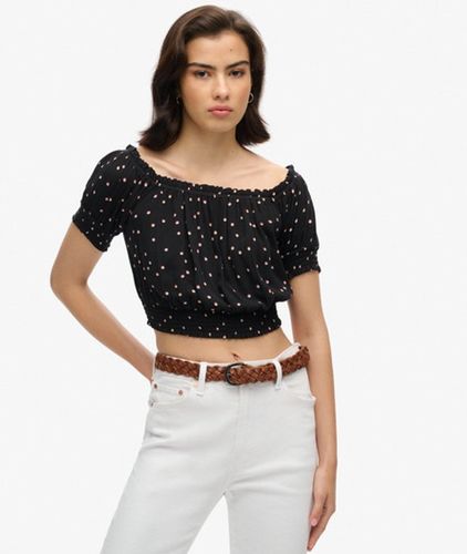 Damen Gesmoktes Kurztop mit Kurzen Ärmeln - Größe: 42 - Superdry - Modalova