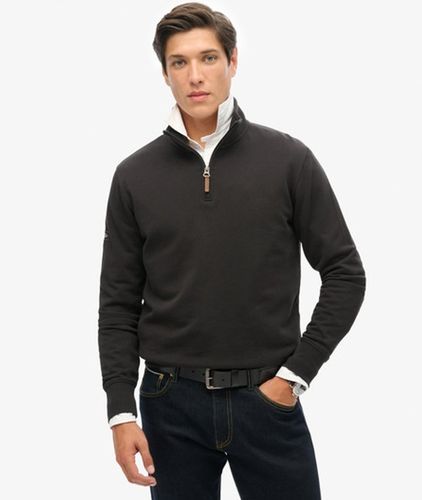 Herren Core Sweatshirt mit Logo und Halblangem Reißverschluss - Größe: L - Superdry - Modalova