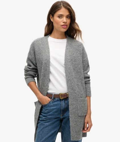 Damen Langer Essential Strickcardigan - Größe: 38-40 - Superdry - Modalova