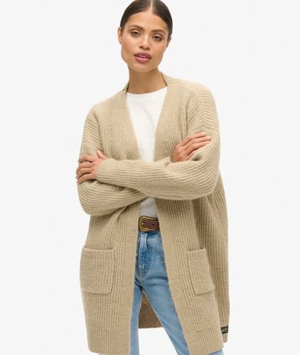 Damen Langer Essential Strickcardigan - Größe: 34-36 - Superdry - Modalova