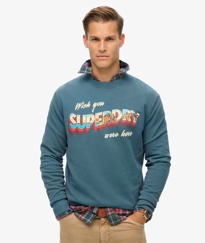 Herren Travel Postcard Sweatshirt mit Rundhalsausschnitt und Grafik, Größe: XXL - Superdry - Modalova