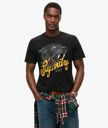 Herren T-Shirt mit Tattoo-Schriftzug und Logo-Druck, Größe: L - Superdry - Modalova