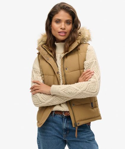 Damen Everest Kunstfell-weste, Größe: 34 - Größe: 34 - Superdry - Modalova
