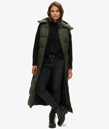 Damen Lange Ripstop Weste mit Kapuze - Größe: 36 - Superdry - Modalova