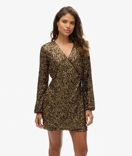 Damen Pailletten-Minikleid in Wickeloptik, Größe: 34 - Superdry - Modalova