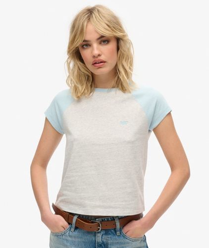 Damen und Essential Raglan-T-Shirt aus Bio-Baumwolle mit Logo Farbblock, Größe: 40 - Superdry - Modalova