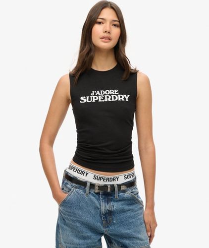 Damen Eng Anliegendes Sport Luxe Tanktop mit Grafik - Größe: 38 - Superdry - Modalova