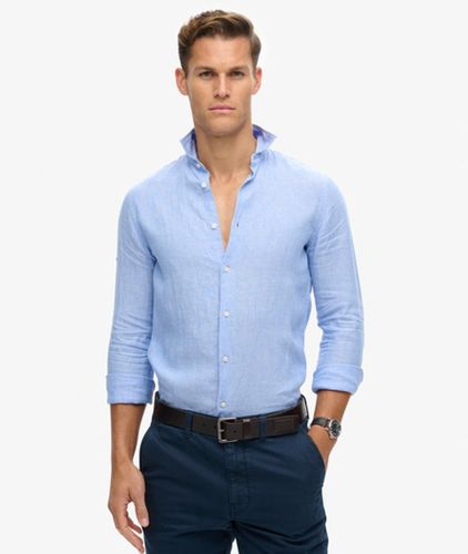 Men's Casual Linen Long Sleeve Shirt / Chambray - Size: L - Superdry - Modalova