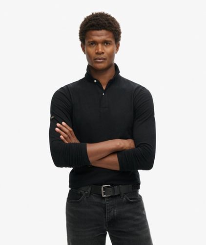 Herren Langärmeliges Studios Polohemd aus Jersey - Größe: L - Superdry - Modalova
