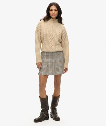 Damen Vintage Tweed-minirock mit Falten - Größe: 36 - Superdry - Modalova